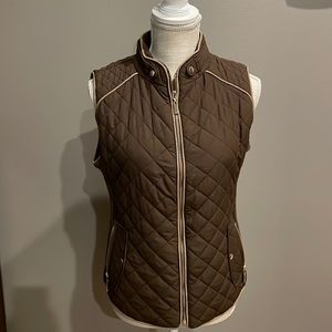 Brown quilted vest